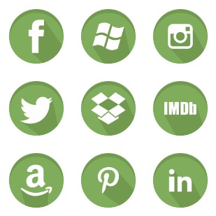 Green Social Media icon sets preview