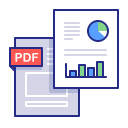 report, statistics, documents, analytics, pdf, docs, graph icon