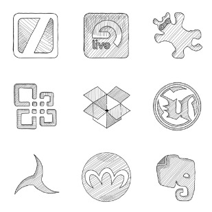 Sketchy icon sets preview