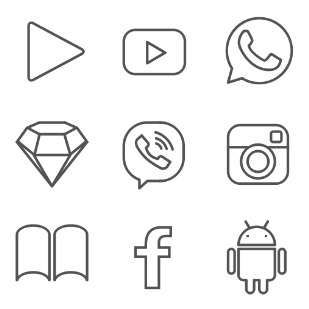 Brands Outlined icon sets preview