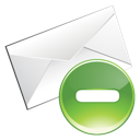 Delete, Email, Green icon