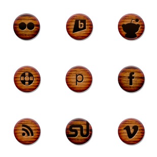 Woodgrain: A Free Social Media icon sets preview