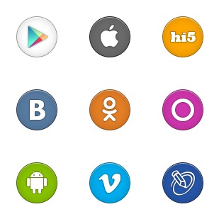 Round Social Media 2 icon sets preview