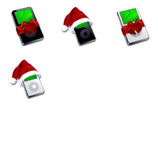 iPod Christmas icon sets preview