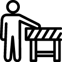 Transport Worker With Roadblock icon