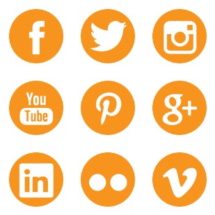 Orange Social icon sets preview