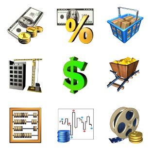 Financial icon sets preview