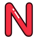 letters, n, red, letter, alphabet icon
