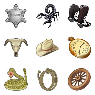 Wild West icon sets preview