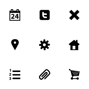 Black ToolBar icon sets preview