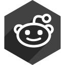 reddit, social, media, hexagon, shadow icon