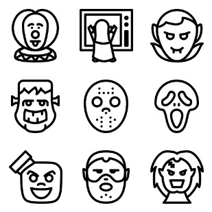 Horror Movies | Happy Halloween icon sets preview