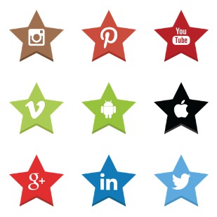 Social stars icon sets preview