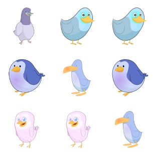 Twitter Birds icon sets preview