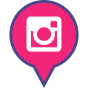 social, instagram, media, logo, pin icon