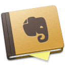 evernote, brown icon