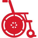 Wheelchair red icon