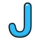 j, letter, letters, alphabet, blue icon