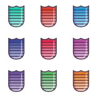 Colored Shields icon sets preview