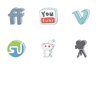 Hand-Drawn Social Media icon sets preview