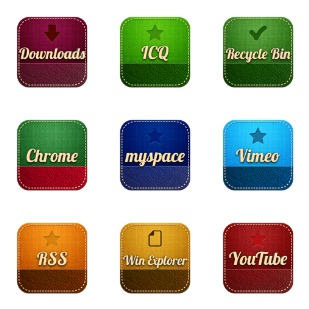 Retro Social Media icon sets preview