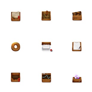 Wooden icon sets preview