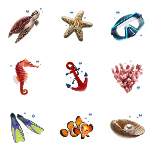 Scuba Diving icon sets preview