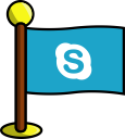 networking, social, media, flag, skype icon