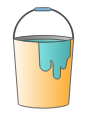 color, buckets, brush, paint, bucket, painting, repair icon
