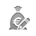 euro, money, bag, pencil icon