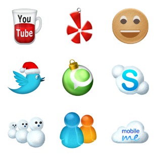 Christmas Social icon sets preview