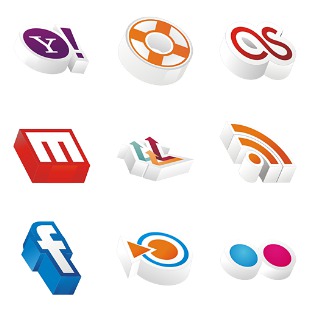 Amazing 3D Social icon sets preview