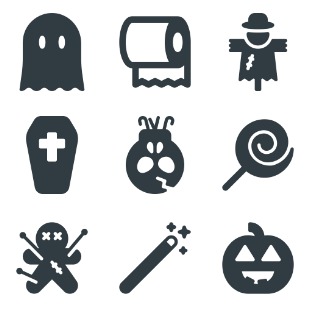 Solid Halloween icon sets preview