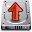 ascending, up, arrow, upload, increase, save, delete, remove, del, disc, ascend, disk, rise icon