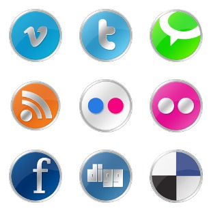 Round Social icon sets preview