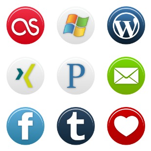 Social media simple icon sets preview