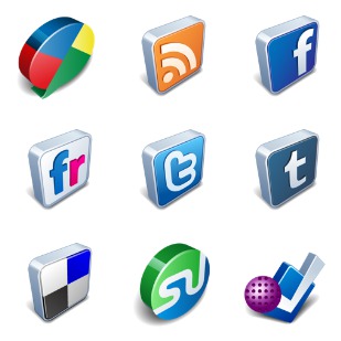 Vector 3D Social icon sets preview