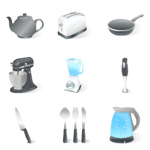 Kitchen Appliances icon sets preview