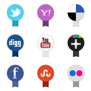 Badge Social icon sets preview