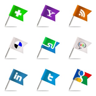 Flag Social Media Set icon sets preview