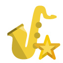 saxophone, star, music icon
