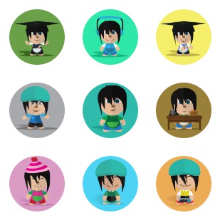 Boy Expression icon sets preview