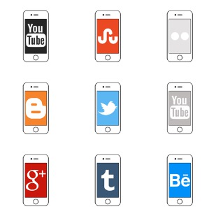 iPhone social icons icon sets preview