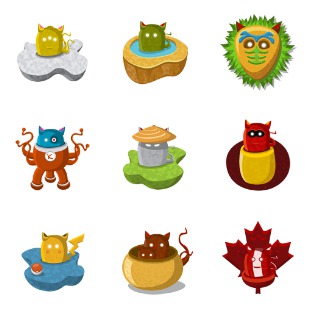 Basket Monsters icon sets preview