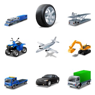 Transport icon sets preview