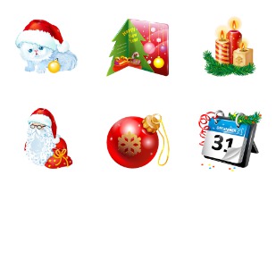 Plastic New Year icon sets preview