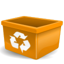 account, profile, human, trash, empty, people, blank, orange, user, recycle bin icon