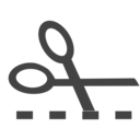 scissor line cut icon