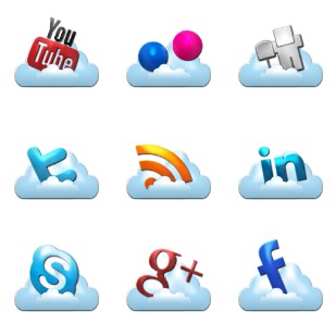 Cloud Social icon sets preview
