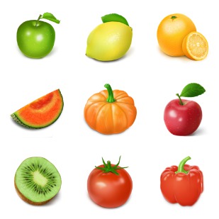 Fruit And Vegetable icon sets preview